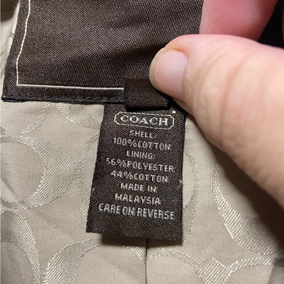 COACH Womens Trench Coat Signature Monogram Beige Size Large - Picture 9 of 12